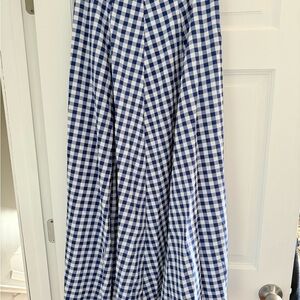 Lightweight Blue and White Checkered Maxi Skirt Sz XL